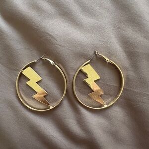 gold lightning earrings